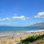 Kamaole lll Beach and looking towards island of Lanai and the W. Maui mountains